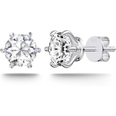 Moissanite Stud Earrings (6prong 1ct)