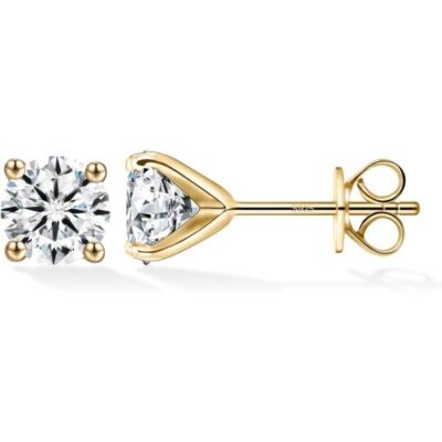 Moissanite Stud Earrings (14k yellow gold 2ct)